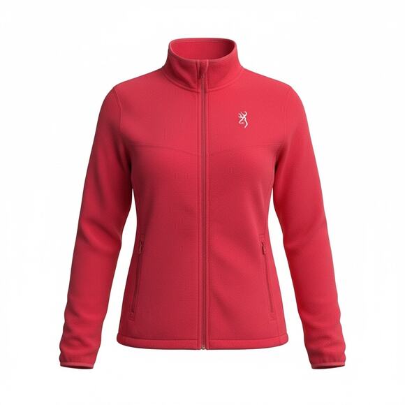 Browning Hot Pink Fleece Full Zip Jacket Buckmark Logo Size XL - Picture 2 of 11